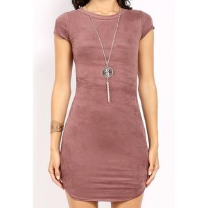 Faux suede dress